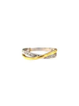 Geltono aukso žiedas su briliantais DGBR11-15