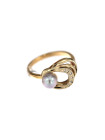 Yellow gold ring with pearl and diamonds DGBR12-PRL-01 