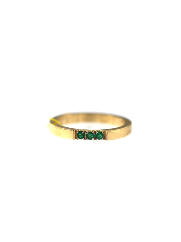 Yellow gold ring with emeralds DGBR12-S-01