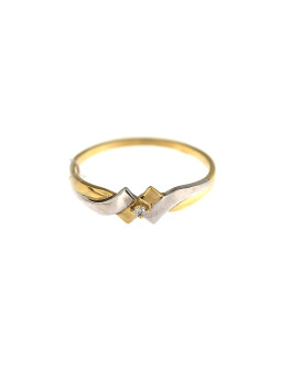 Geltono aukso sužadėtuvių žiedas su briliantu DGBR07-17
