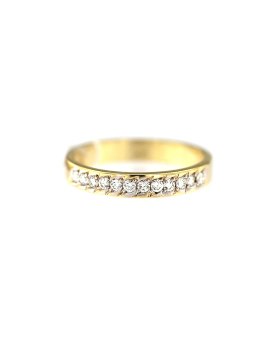 Geltono aukso žiedas su briliantais DGBR08-01