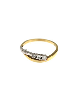 Yellow gold ring with diamonds DGBR08-13
