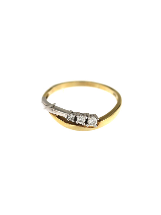 Yellow gold ring with diamonds DGBR08-13