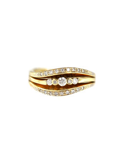 Geltono aukso žiedas su briliantais DGBR11-02