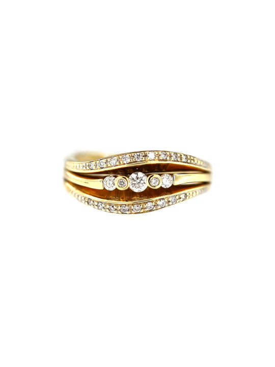 Yellow gold ring with diamonds DGBR11-02