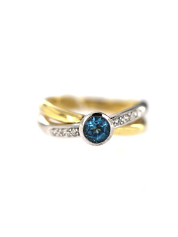 Yellow gold ring with topaz and diamonds DGBR12-T-01