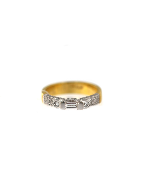 Yellow gold ring with diamonds DGBR14-03