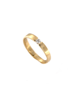 Geltono aukso sužadėtuvių žiedas su briliantu DGBR07-14