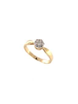 Yellow gold engagement ring with diamonds DGBR13-02