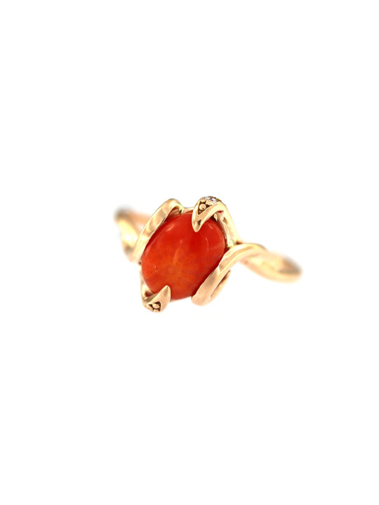 Rose gold coral ring DRA12-01