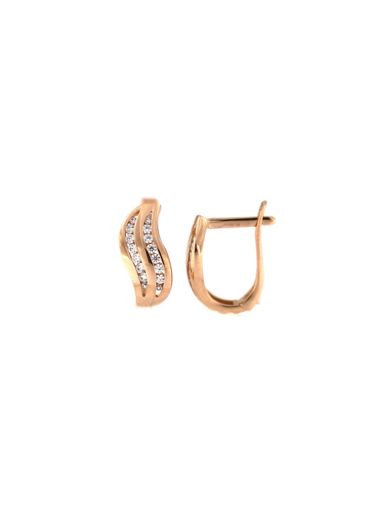 Rose gold zirconia earrings BRA04-11-07