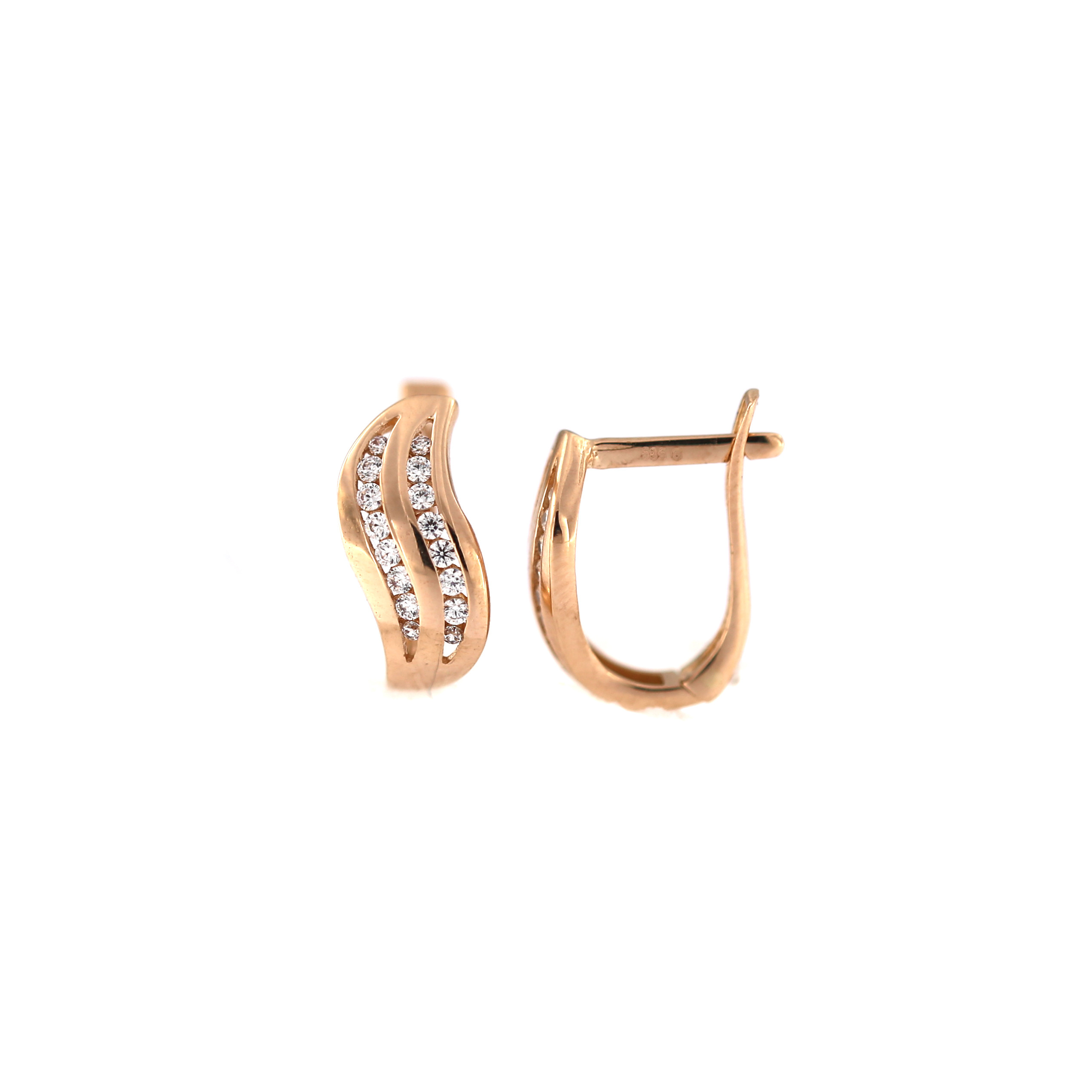 Rose gold zirconia earrings BRA04-11-07