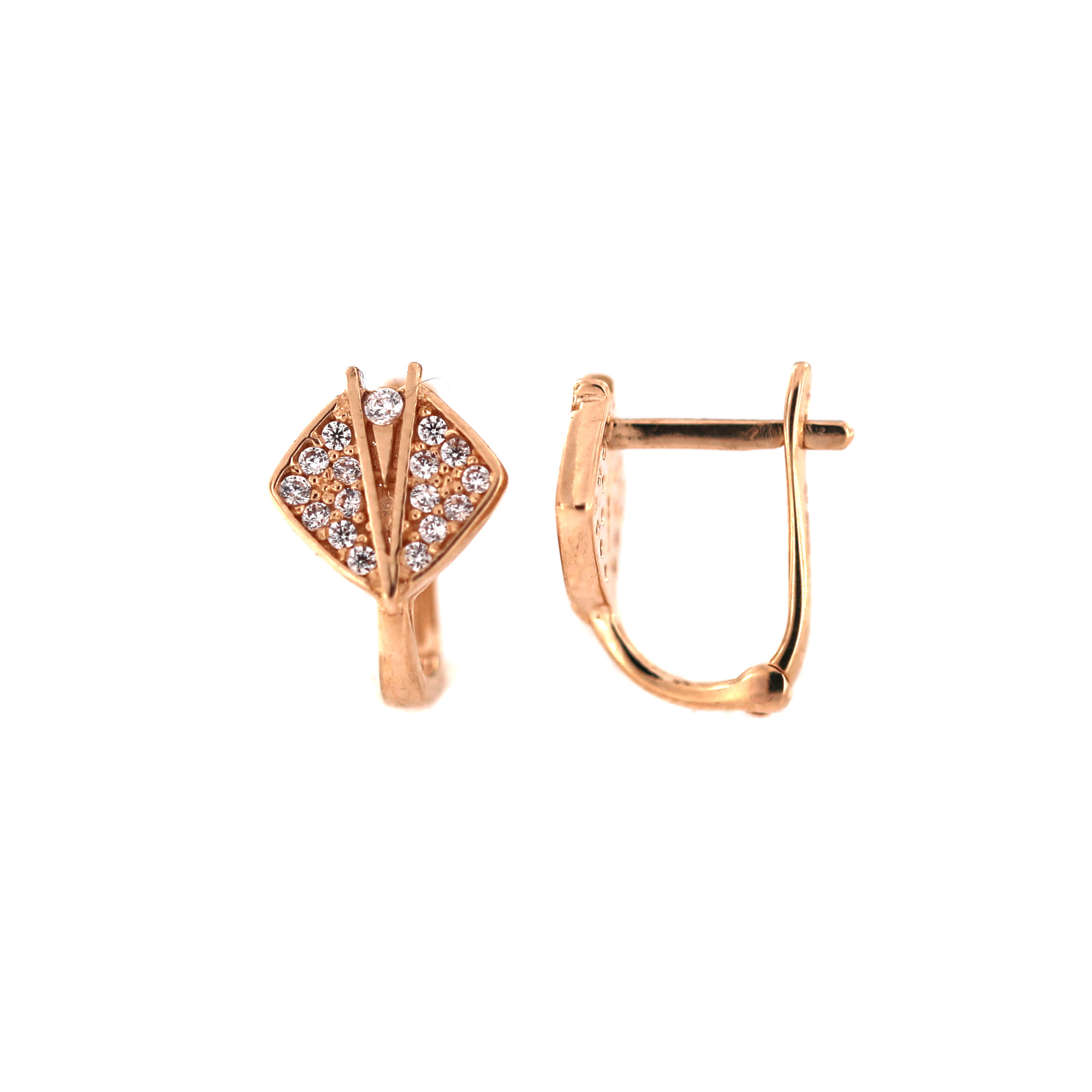 Rose gold zirconia earrings BRA04-09-10