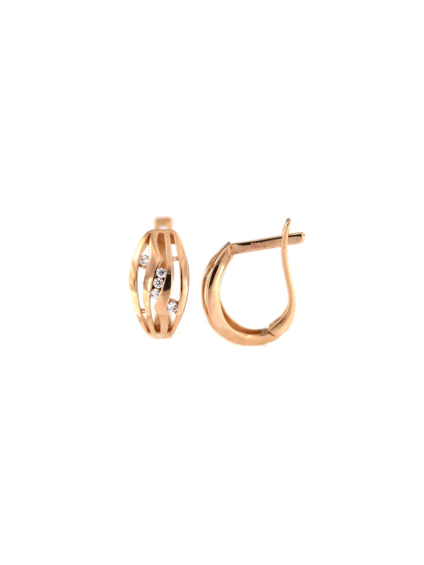 Rose gold zirconia earrings BRA04-07-37