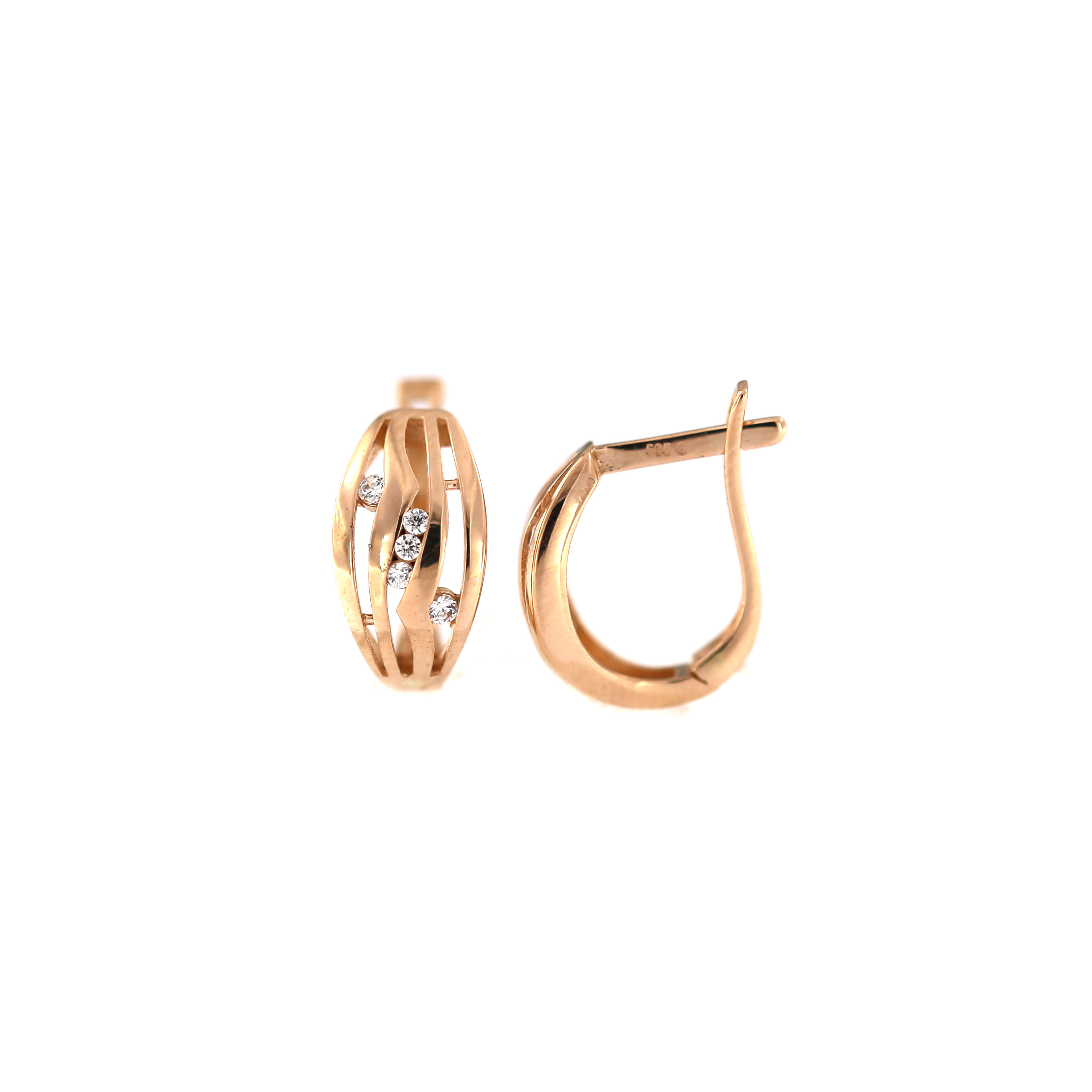 Rose gold zirconia earrings BRA04-07-37