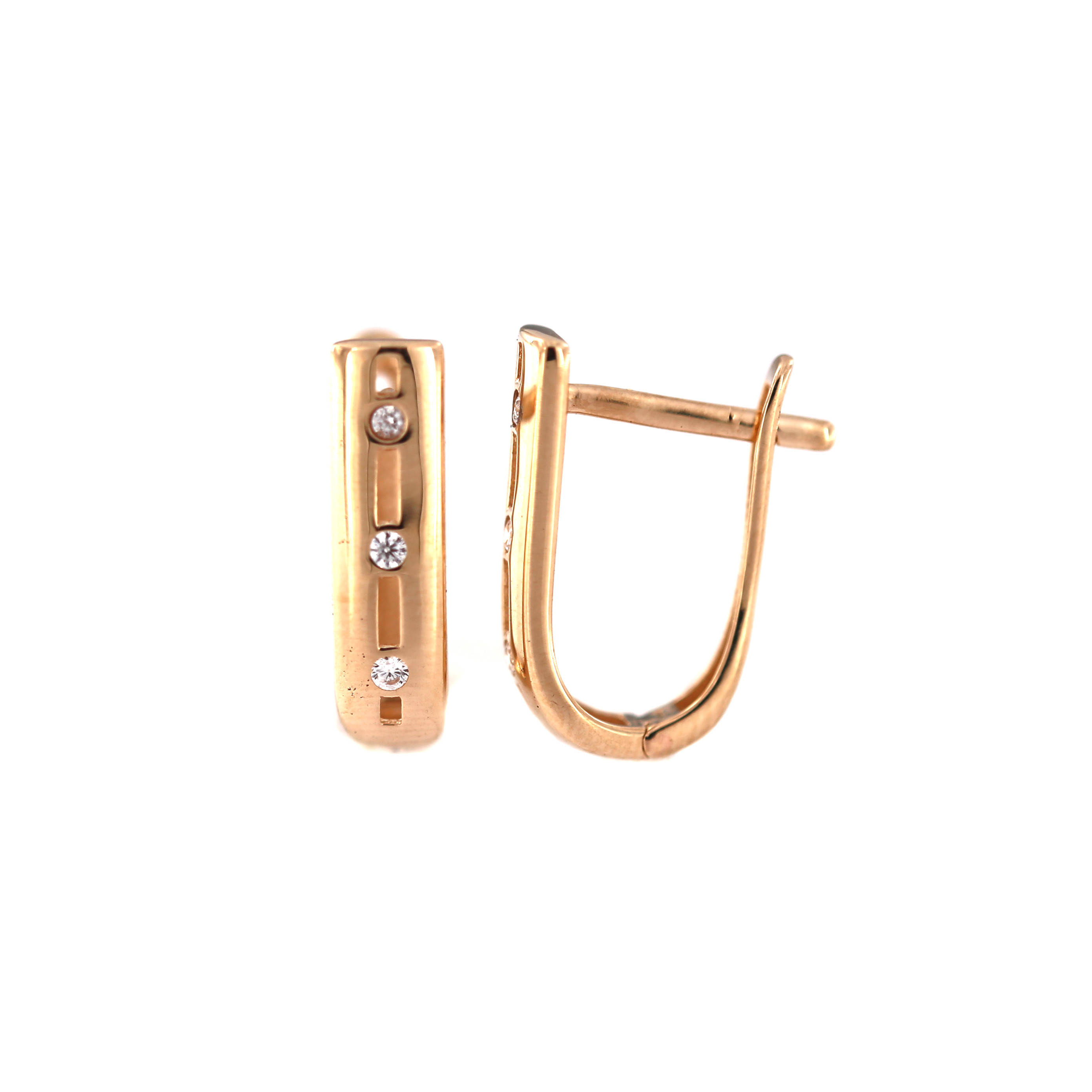 Rose gold zirconia earrings BRA04-06-10
