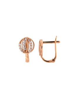 Rose gold zirconia earrings BRA04-07-35