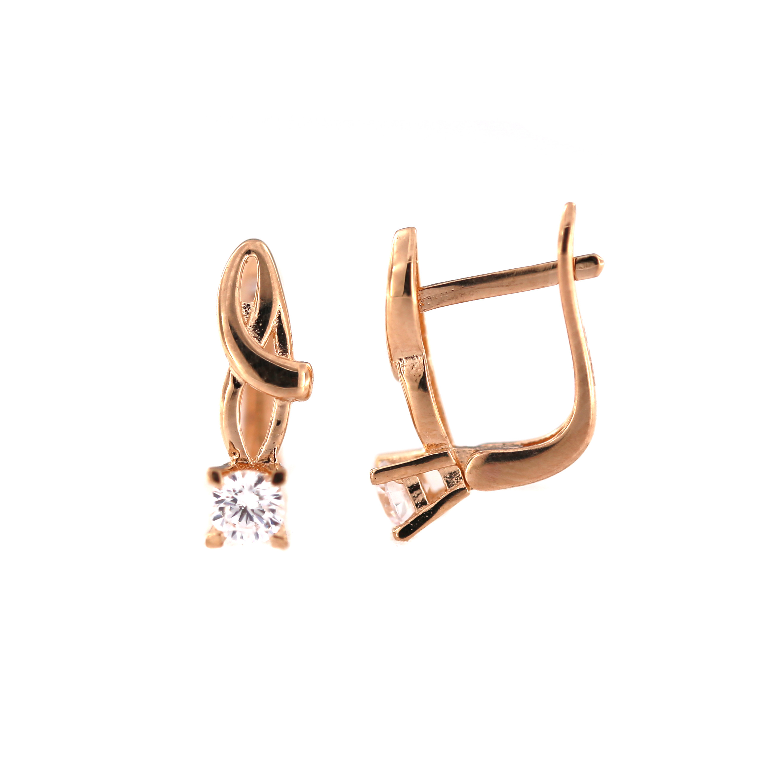 Rose gold zirconia earrings BRA04-02-38