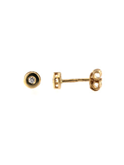 Yellow gold earrings with diamonds BGBR01-02-02