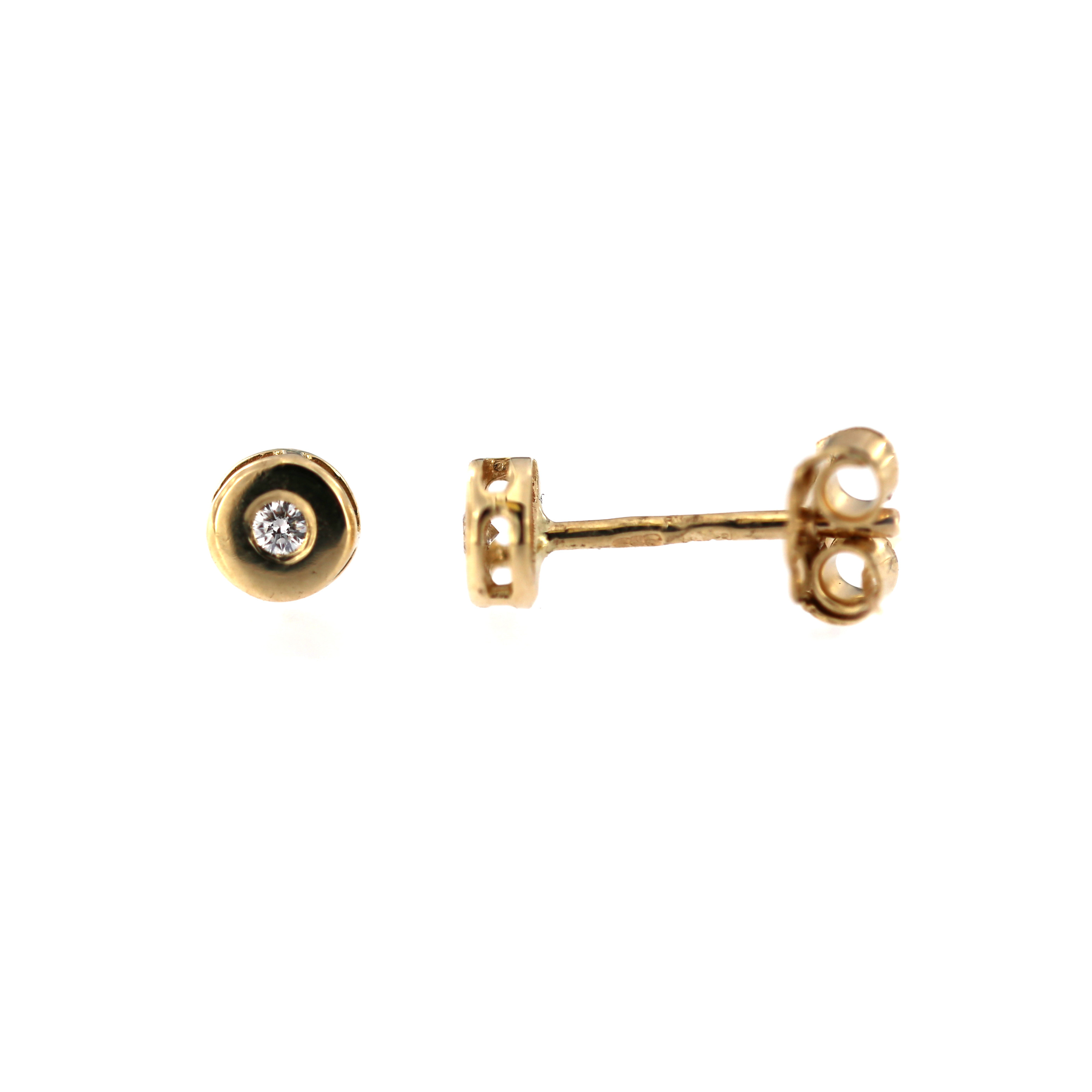 Yellow gold earrings with diamonds BGBR01-02-02