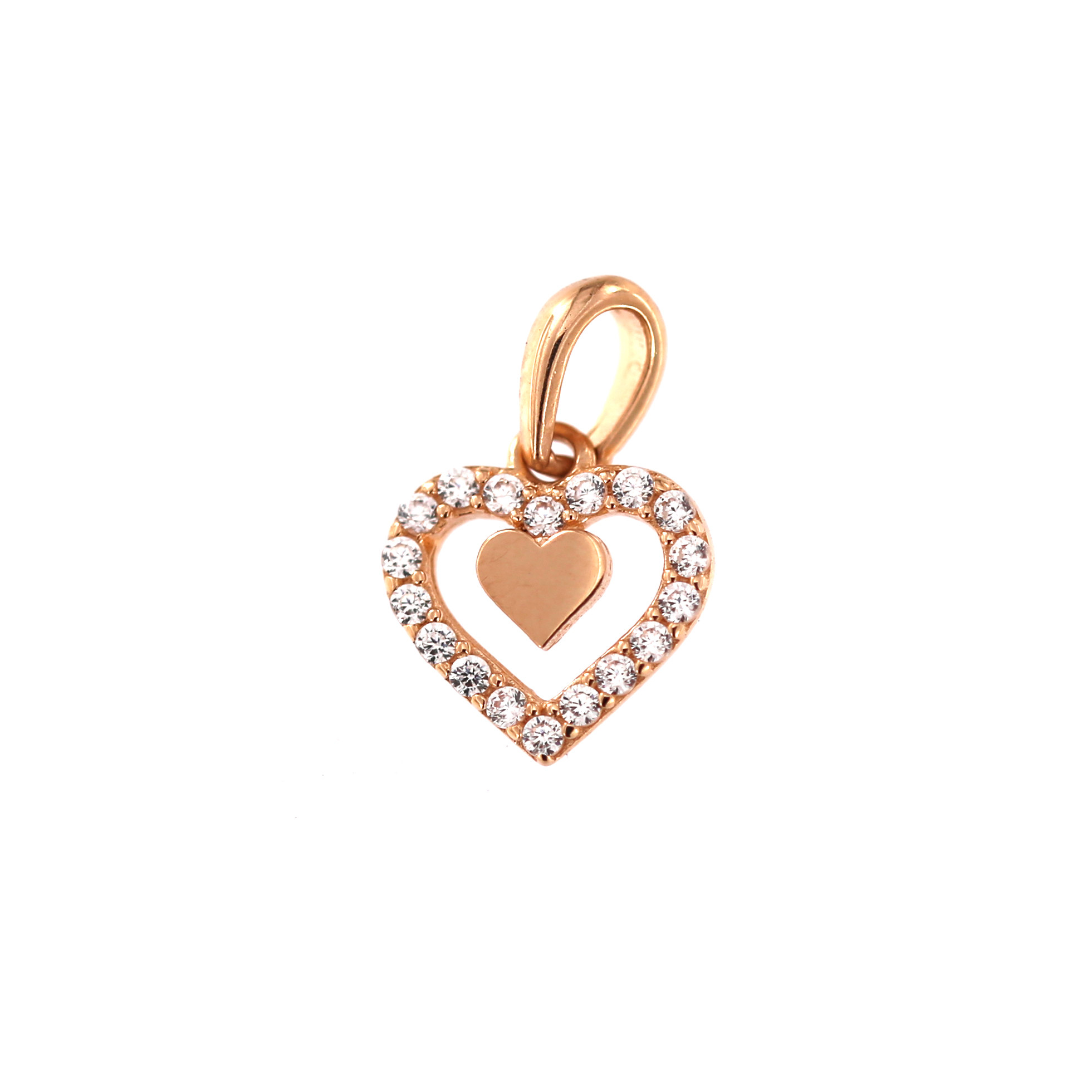Rose gold heart pendant ARS02-34