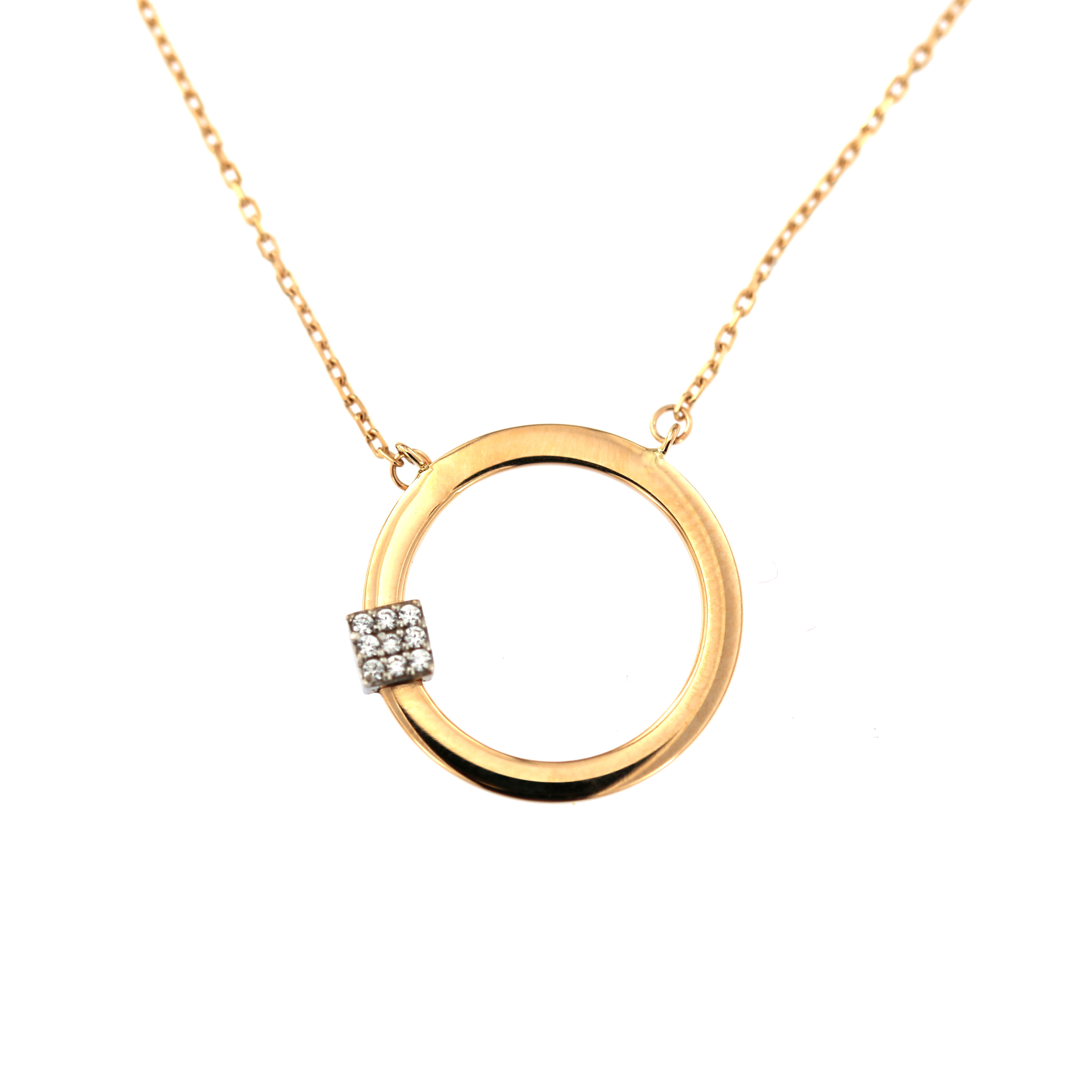 Rose gold pendant necklace CPR31-01 45/50CM