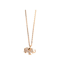 Rose gold elephant pendant necklace CPR36-01