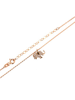 Rose gold elephant pendant necklace CPR36-01