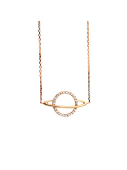 Rose gold planet pendant necklace CPR34-02