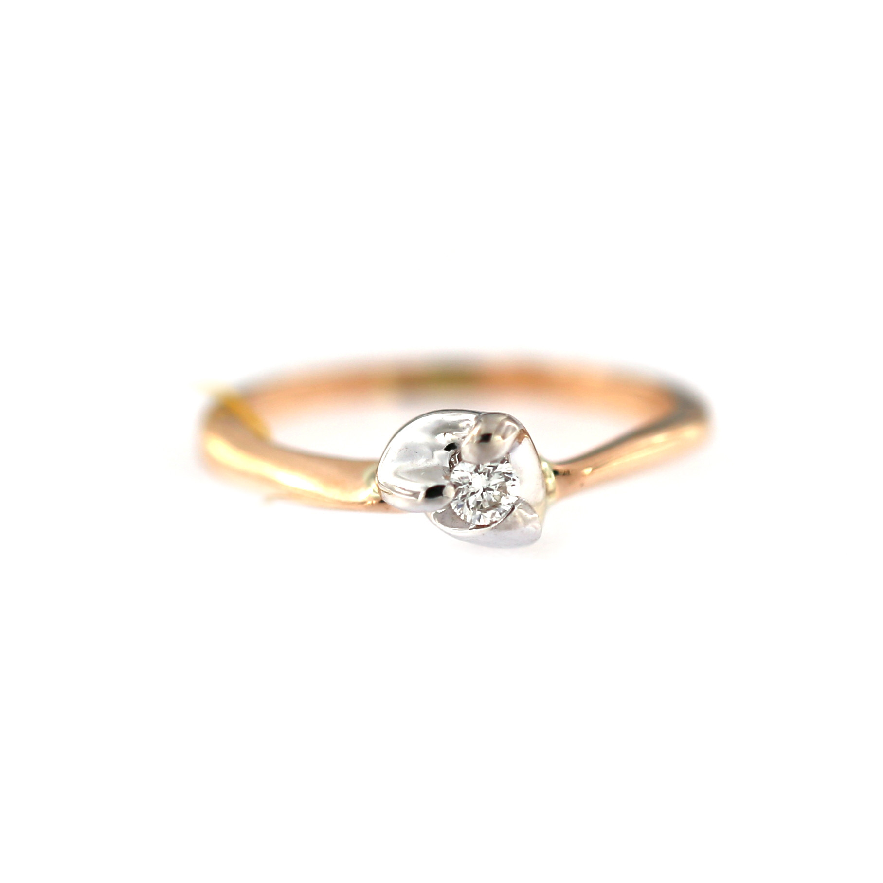Rose gold ring with diamond DRBR11-02