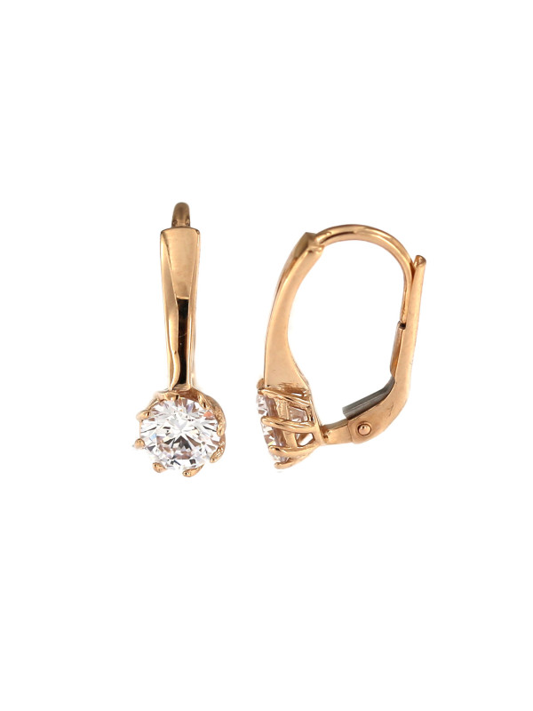 Rose gold zirconia earrings BRA04-02-08