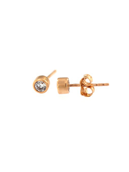 Rose gold zirconia stud earrings BRV03-06-02