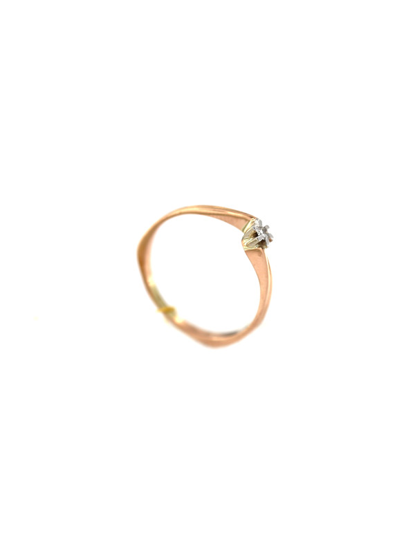 Rose gold ring with diamonds DRBR10-07