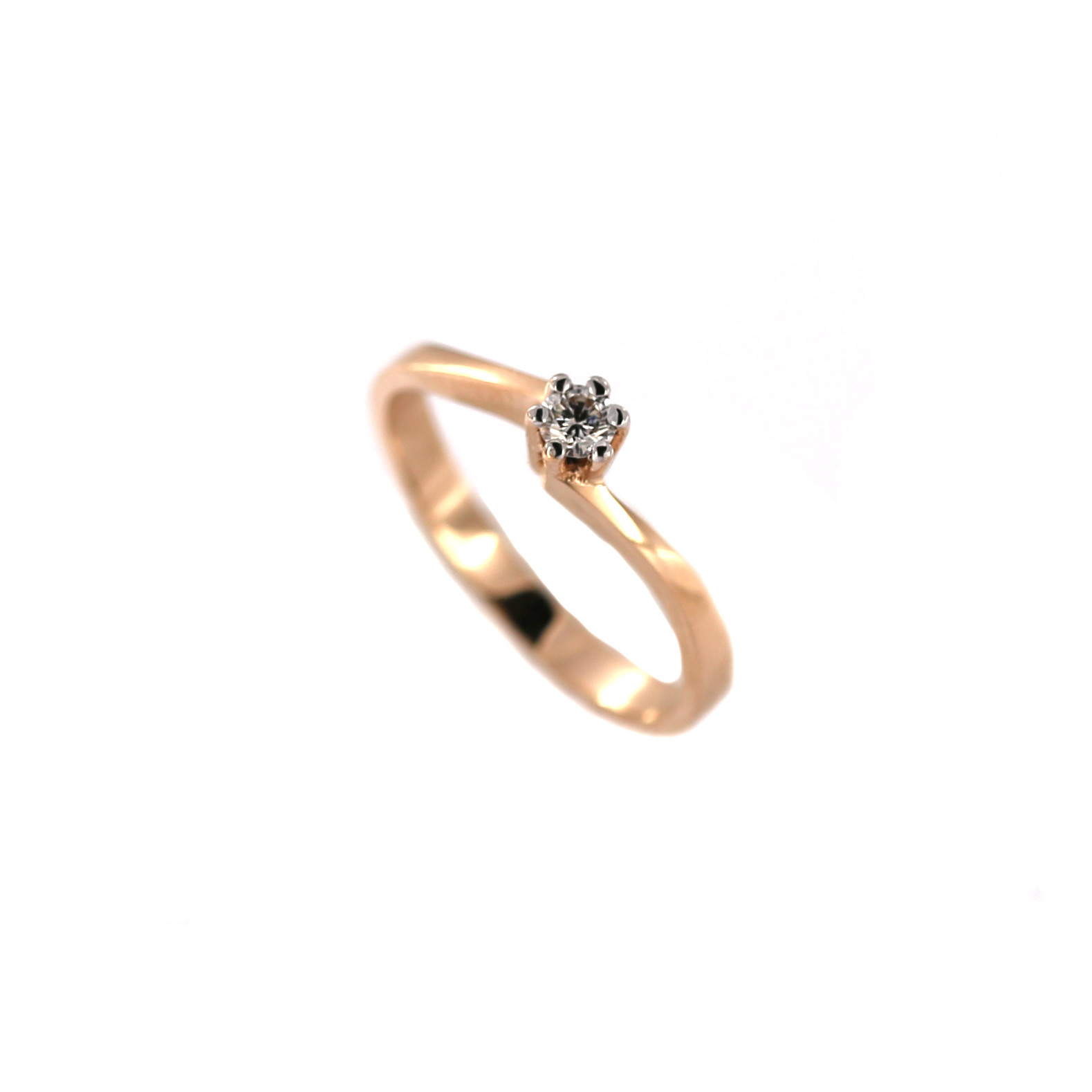 Rose gold ring with diamond DRBR10-12 16MM