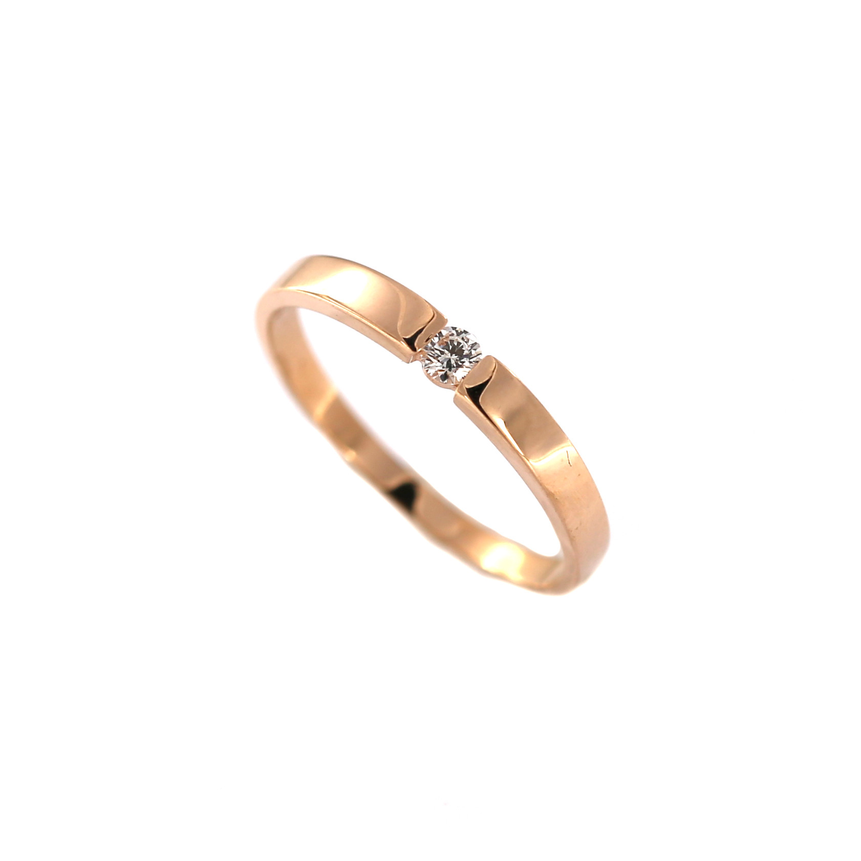 Rose gold ring with diamond DRBR12-35