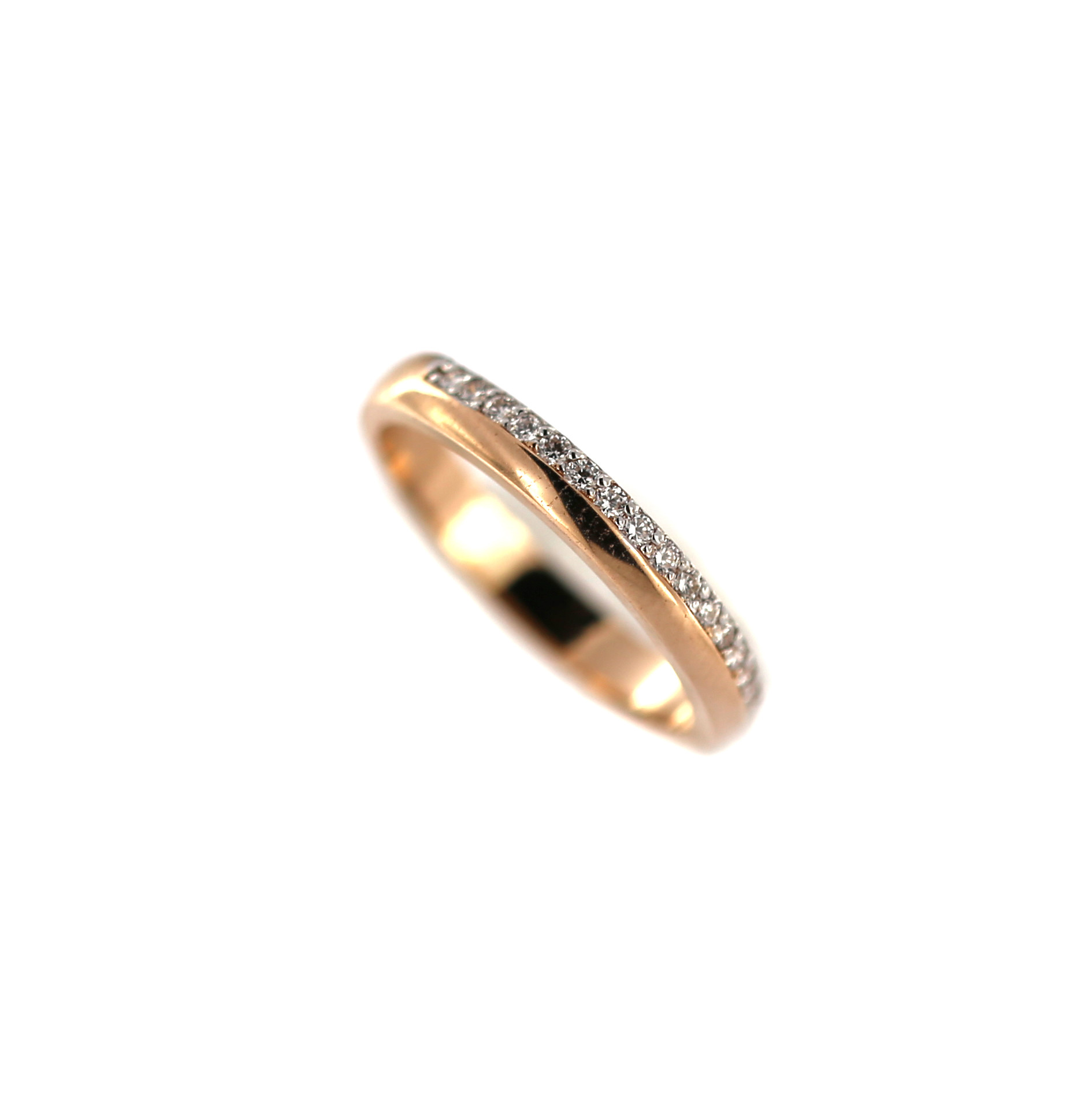 Rose gold ring with diamonds DRBR13-10 18MM