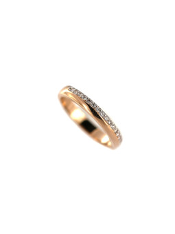 Rose gold ring with diamonds DRBR13-10 18MM