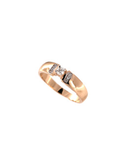 Rose gold ring with diamonds DRBR14-03 17.5MM