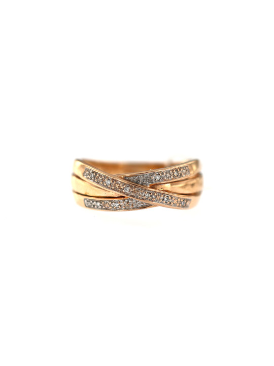 Rose gold ring with diamonds DRBR15-06