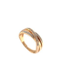 Rose gold ring with diamonds DRBR15-06