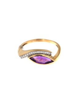 Rose gold ring with amethyst and diamonds DRBR17-A-02