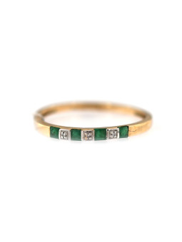 Rose gold ring with emerald and diamonds DRBR17-SMRGD-01