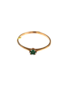 Rose gold ring with emerald DRBR17-SMRGD-03