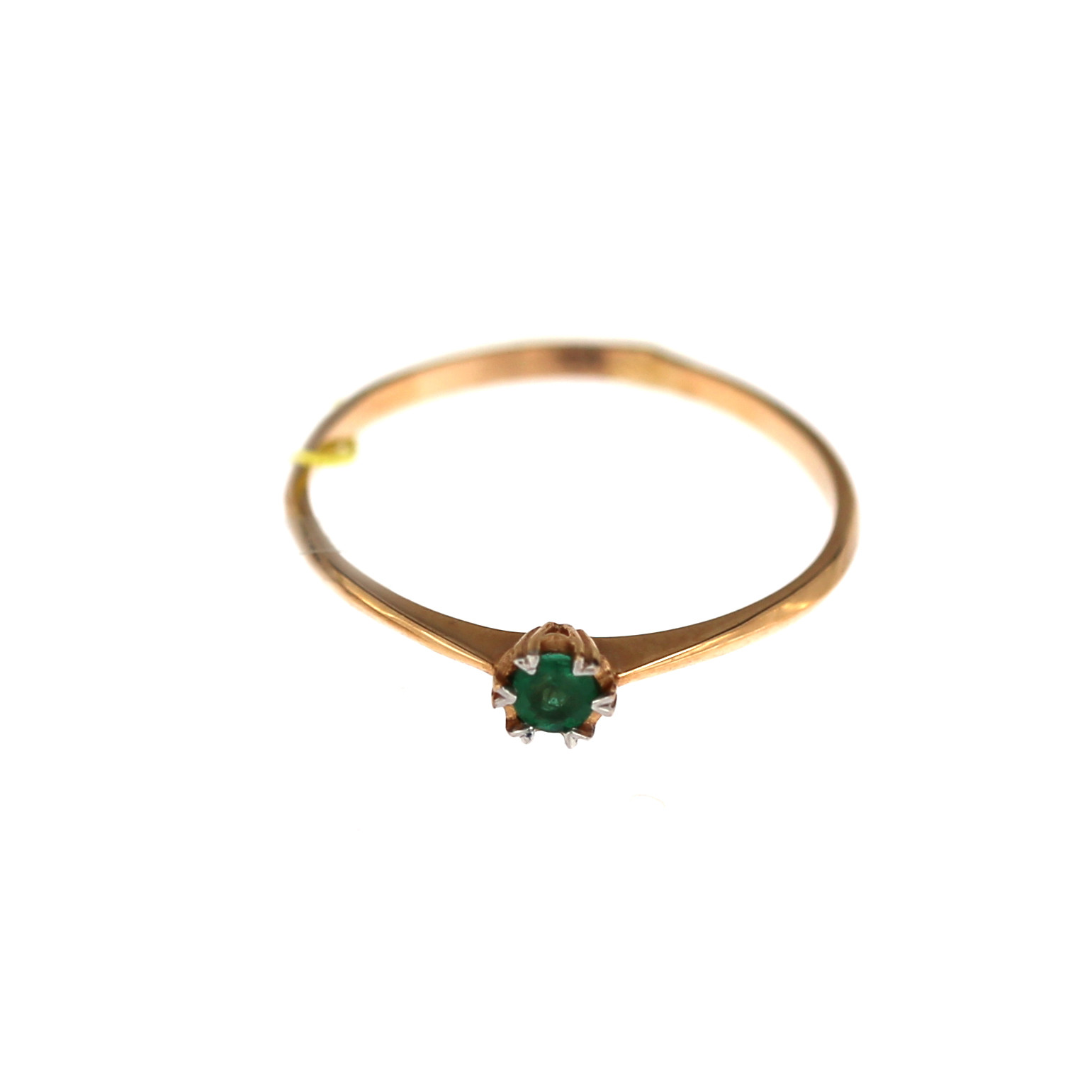 Rose gold ring with emerald DRBR17-SMRGD-03