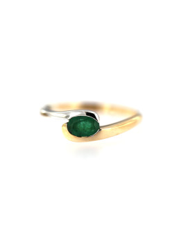 Auksinis žiedas su smaragdu DRBR17-SMRGD-09