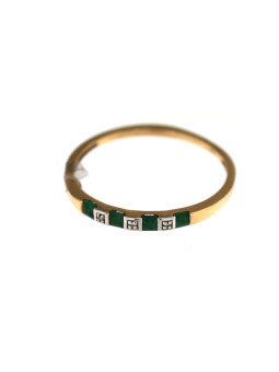 Auksinis žiedas su smaragdais ir briliantais DRBR17-SMRGD-12