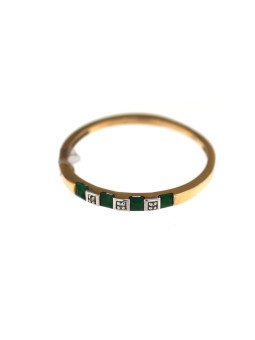 Rose gold ring with emerald and diamonds DRBR17-SMRGD-12