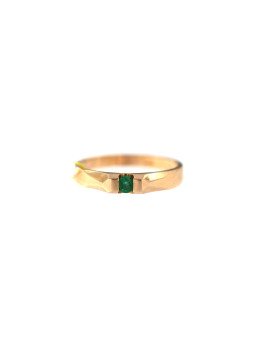 Rose gold ring with emerald DRBR17-SMRGD-13