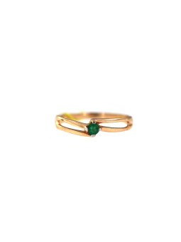 Rose gold ring with emerald DRBR17-SMRGD-16
