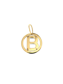 Yellow gold initial letter pendant AGR-B-01